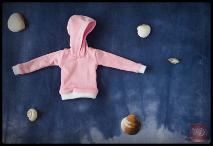 Basic Hoodie Sweater in 2 Colours - Rainbow, Pink for Barbies, 1/6 dolls