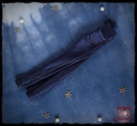 Dark Blue Shiny Girl Fit Jeggings, Jeans Leggings for MSD, Minifee, 1/4 BJD