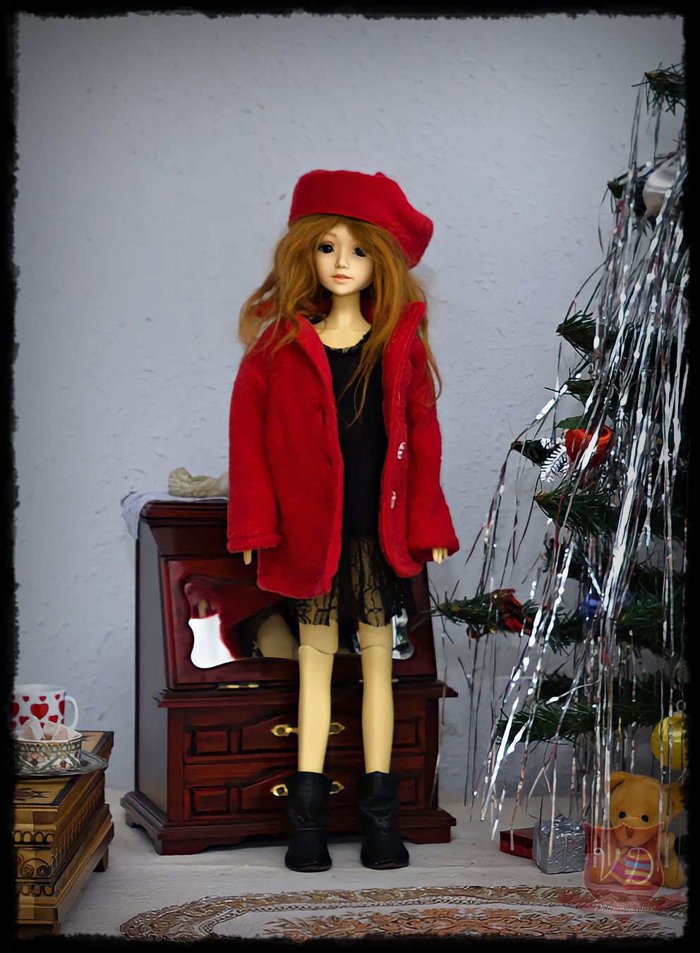 Soft Fur Beret Hat in 3 Colours for MSD, 1/4 BJD doll