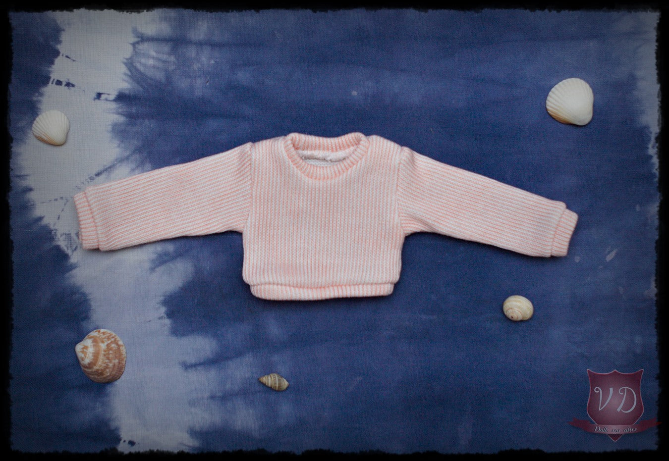 Pink Knitted Long Sleeve Loose Sweater, Jumper for MSD, Minifee, 1/4 BJD doll