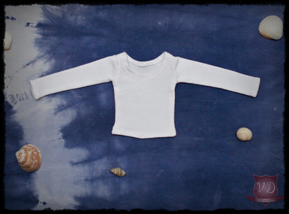 Basic Girl Fit Elastic Long Sleeve Top, T-shirt, Simple Fashion Blouse in 11 Colours for Slim MSD, Minifee, 1/4 BJD Doll