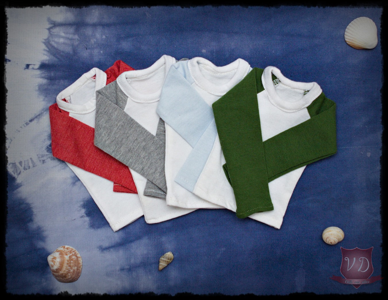 Long Sleeve Raglan Sleeve Baseball T-shirt in 4 Colours for MSD, Minifee, 1/4 BJD doll