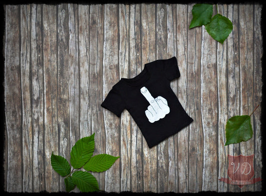 Black/White F**k You, Middle Finger T-shirt, Top for MSD, Minifee, 1/4 BJD