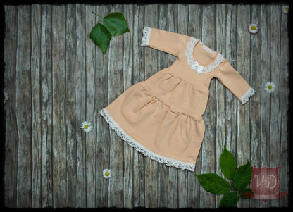 Lace Trim Cute Long Nightgown, Sleeping Dress in 2 Colours for MSD, Minifee, 1/4 BJD