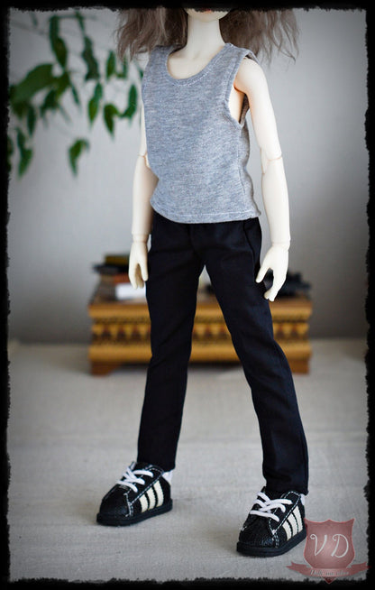 Classic Black Boy Slack Pants, Dress Trousers for MSD, Minifee, 1/4 BJD