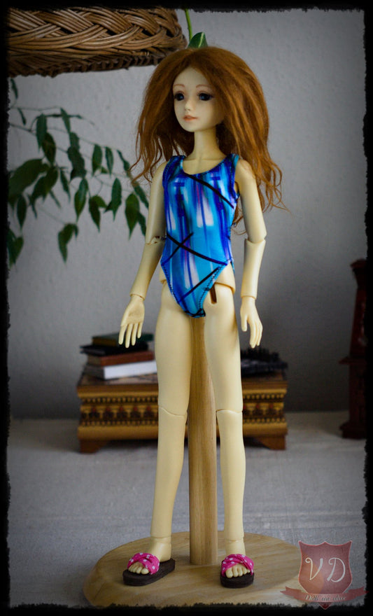 One-piece Swimsuit, Swimming Dress, Bathing Suit in 2 Colours, Cool Summer Girl Beachwear for Slim MSD, Minifee, 1/4 BJD Doll