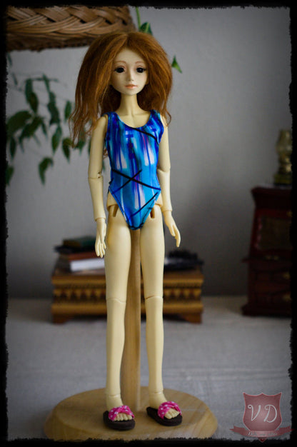 One-piece Swimsuit, Swimming Dress, Bathing Suit in 2 Colours, Cool Summer Girl Beachwear for Slim MSD, Minifee, 1/4 BJD Doll