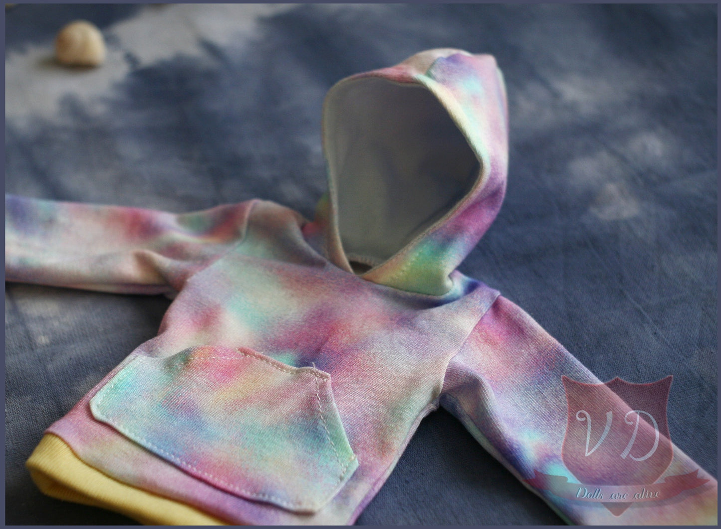 Rainbow Pastel Colour Hoodie Sweater with Pocket for MSD, Minifee, 1/4 BJD