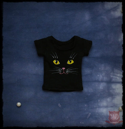 Cute Cat, Kitty Face T-shirt, Top in 2 Colours for MSD, Minifee, 1/4 BJD